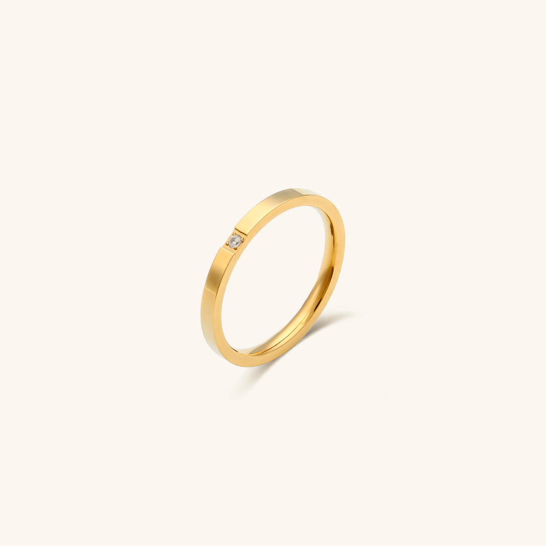 Elegant Grå Guld Ring - Grå Guldring