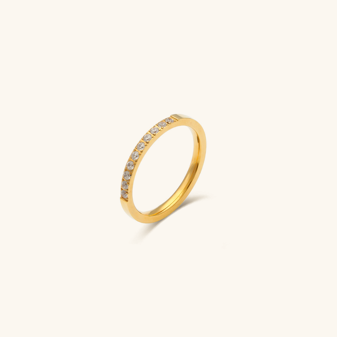 Elegant Grå Guld Ring - Grå Guldring