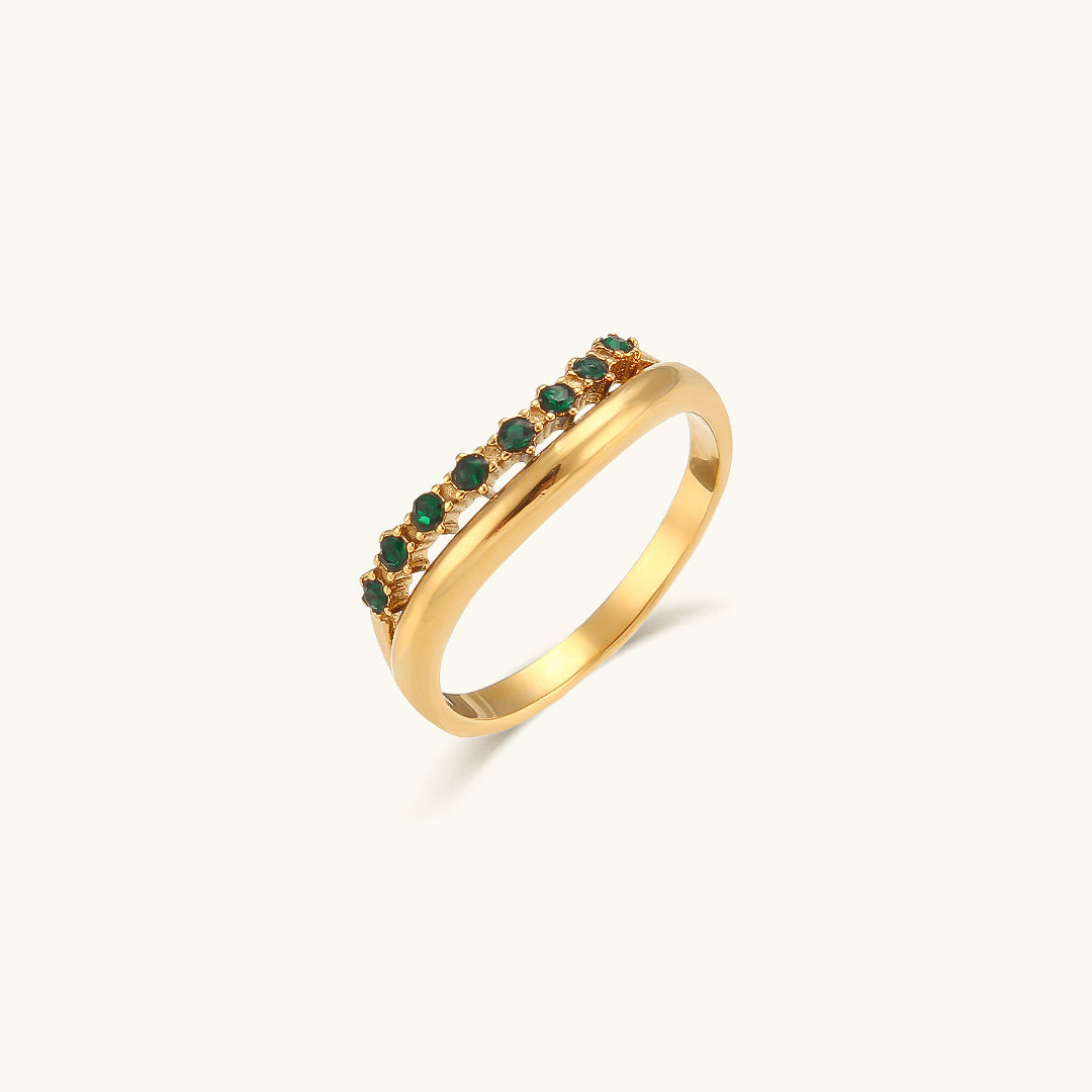 Adeline Guld Ring med Simulerede Diamanter