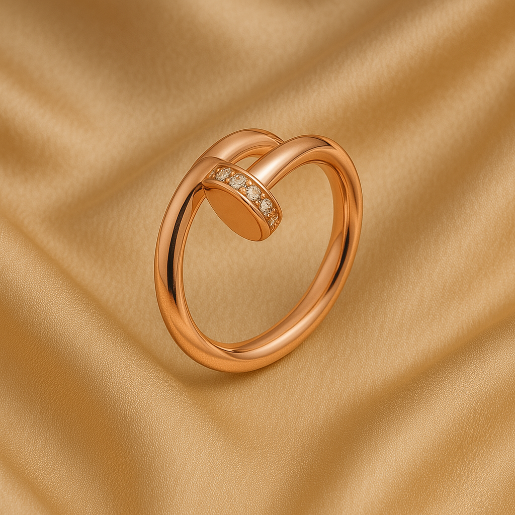 Elegant Pink and Gold Ring