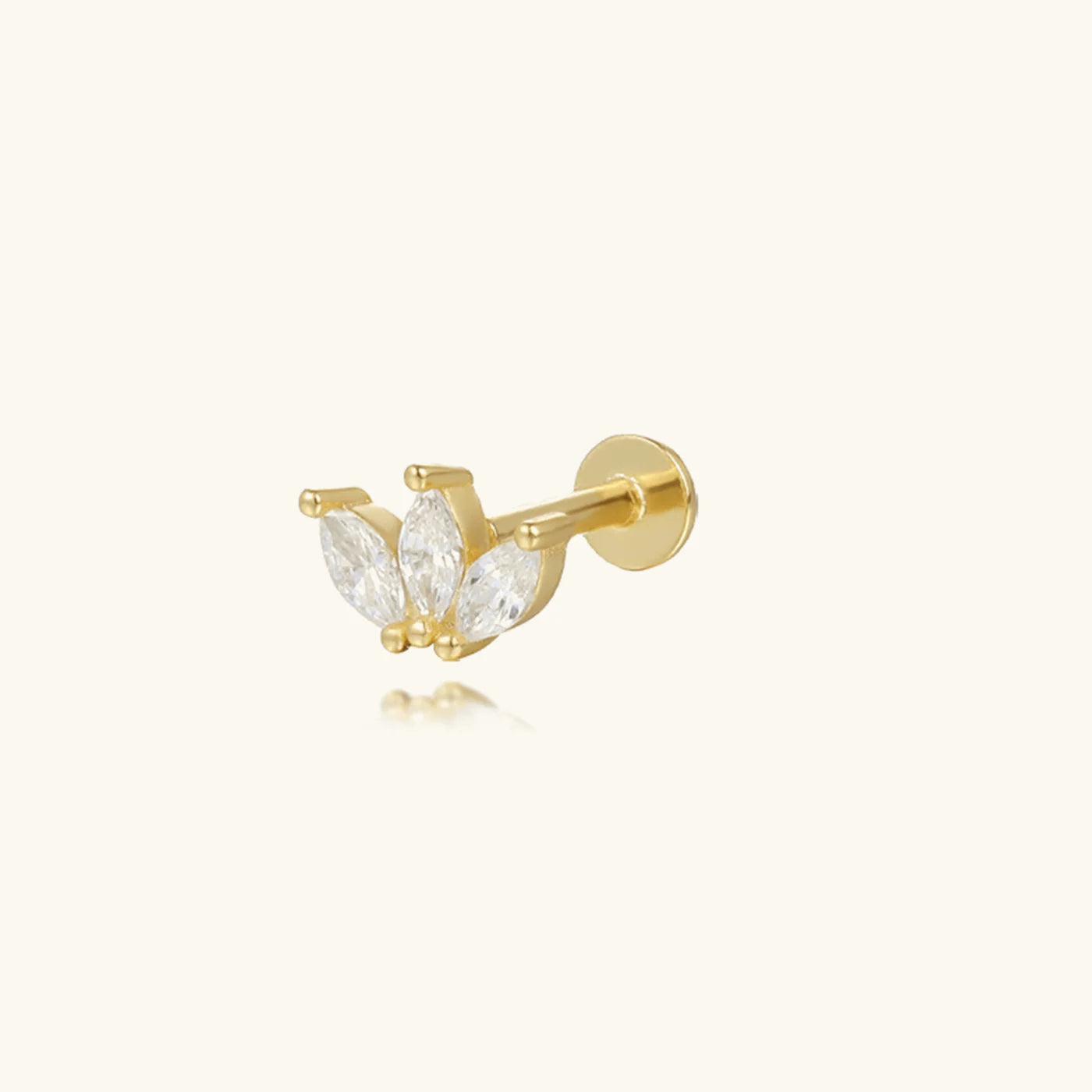Trio Lygus Bak Diamant Øreringe