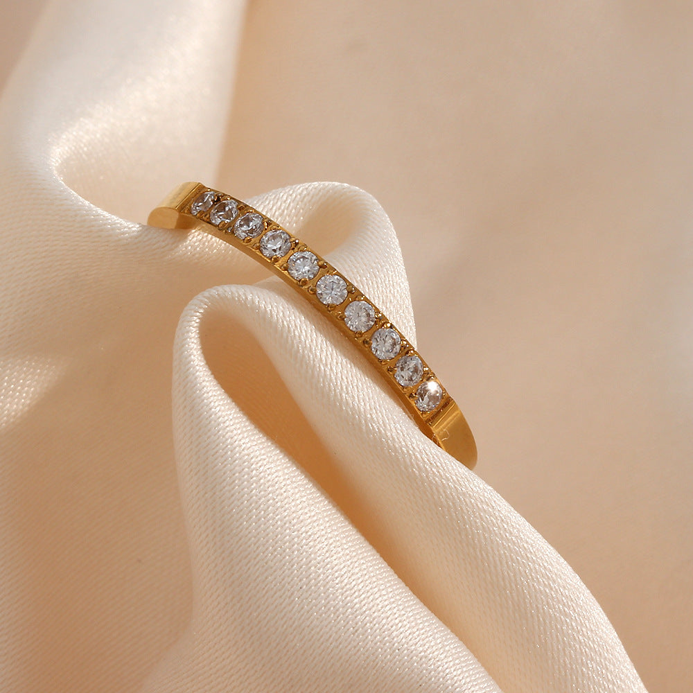 Elegant Grå Guld Ring - Grå Guldring