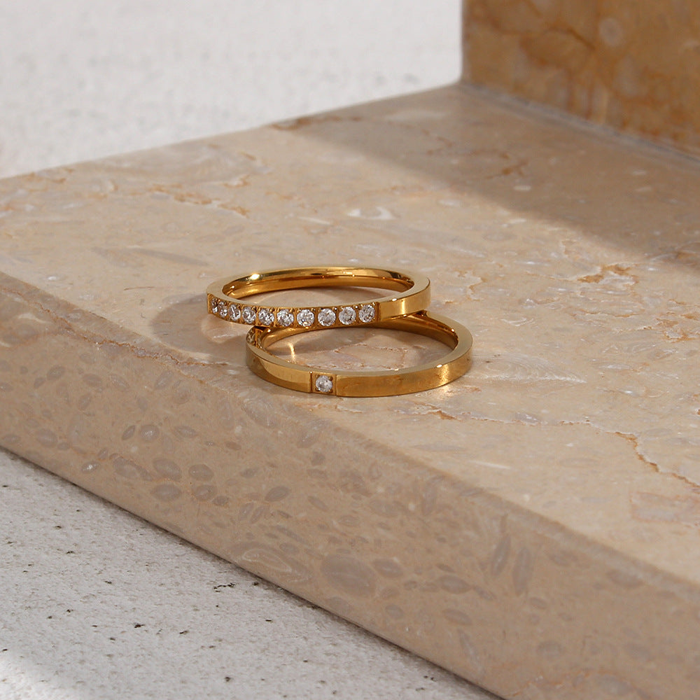 Elegant Grå Guld Ring - Grå Guldring