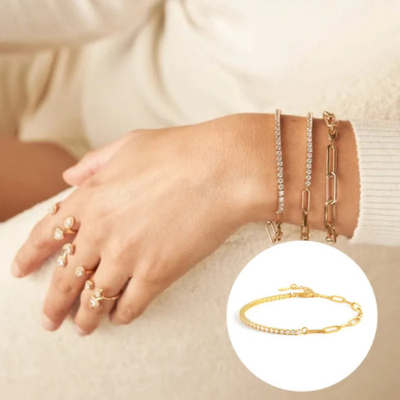 FAE Sæt med Lås og Tennis-inspireret Armbånd