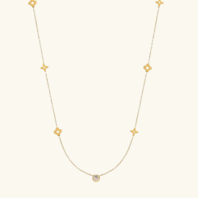 CARRIE Klover Guld Necklace