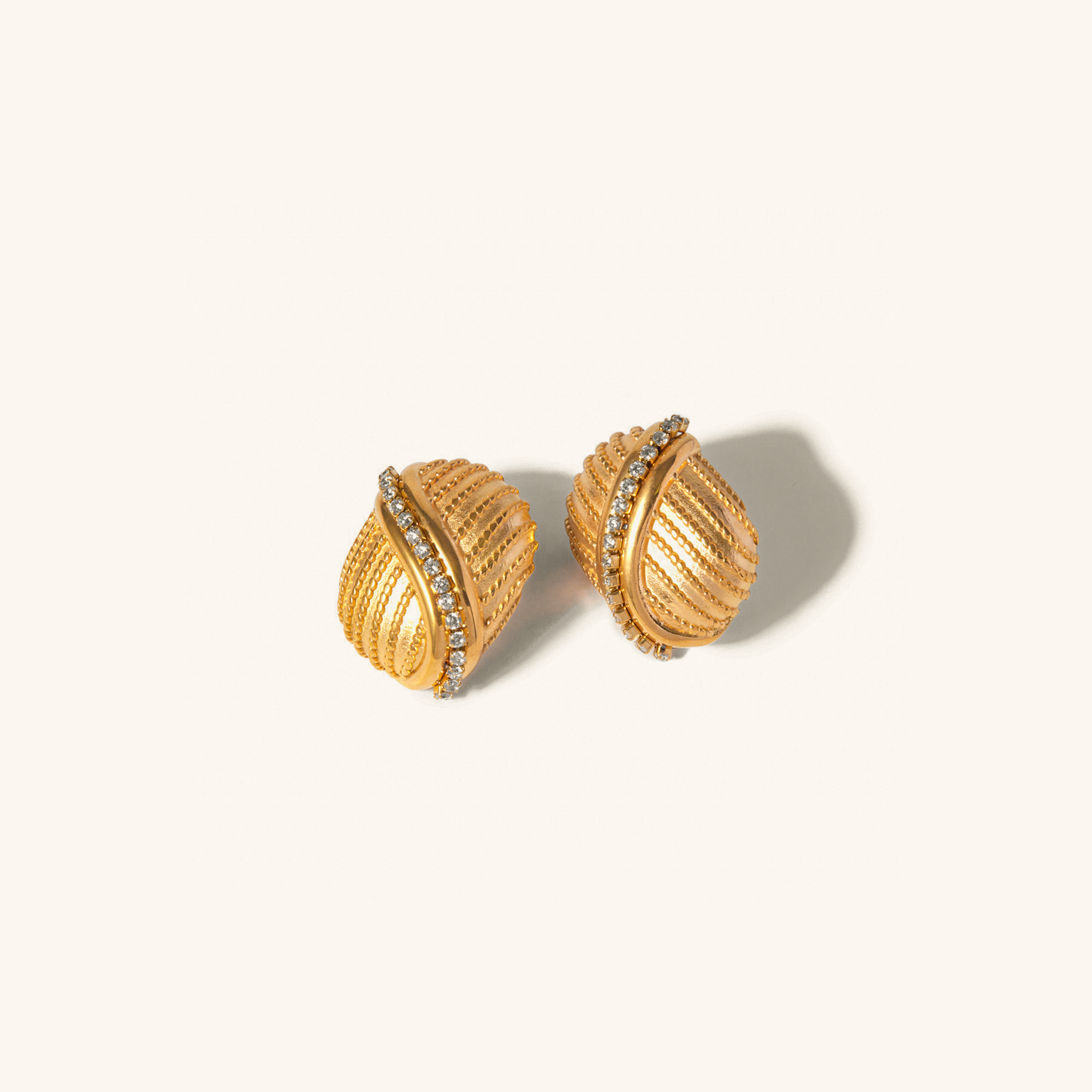 Gold Round Earrings Odin