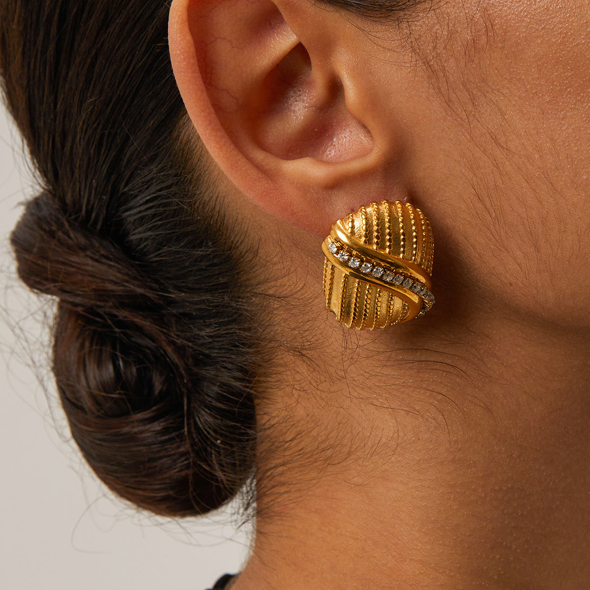 Gold Round Earrings Odin