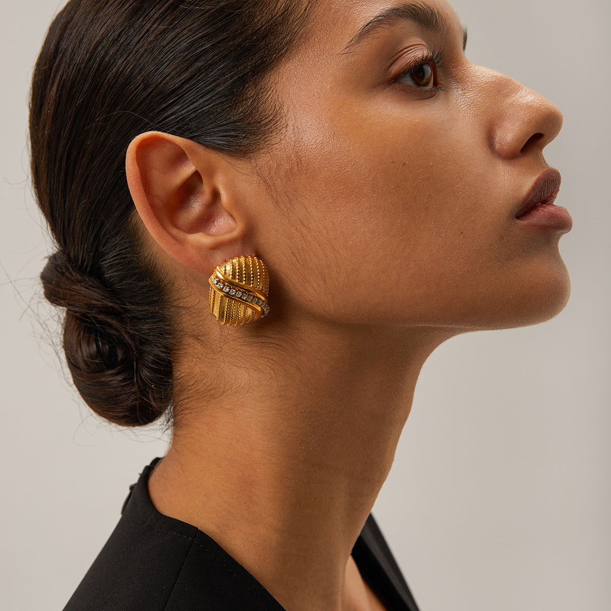 Gold Round Earrings Odin
