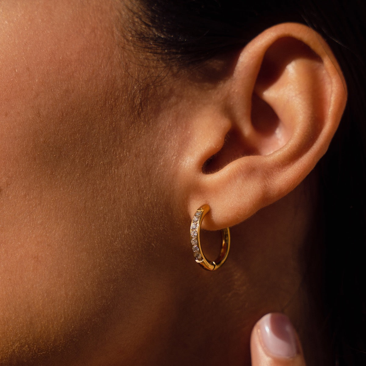 Arielle Gold Earrings with Zircon