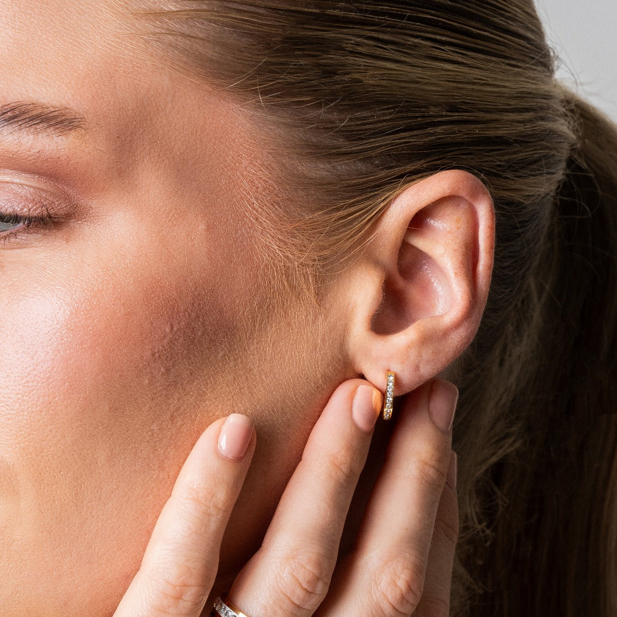 Arielle Gold Earrings with Zircon