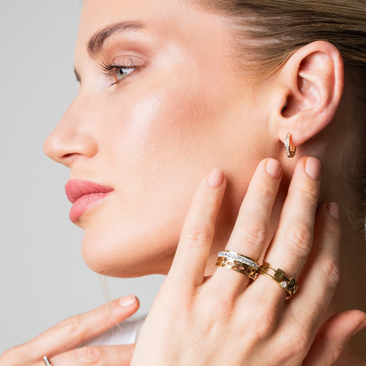 Arielle Gold Earrings with Zircon